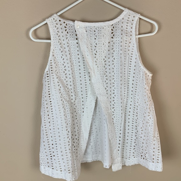 Women’s Madewell White Eyelet 100% Cotton Top Size Small - Picture 3 of 4